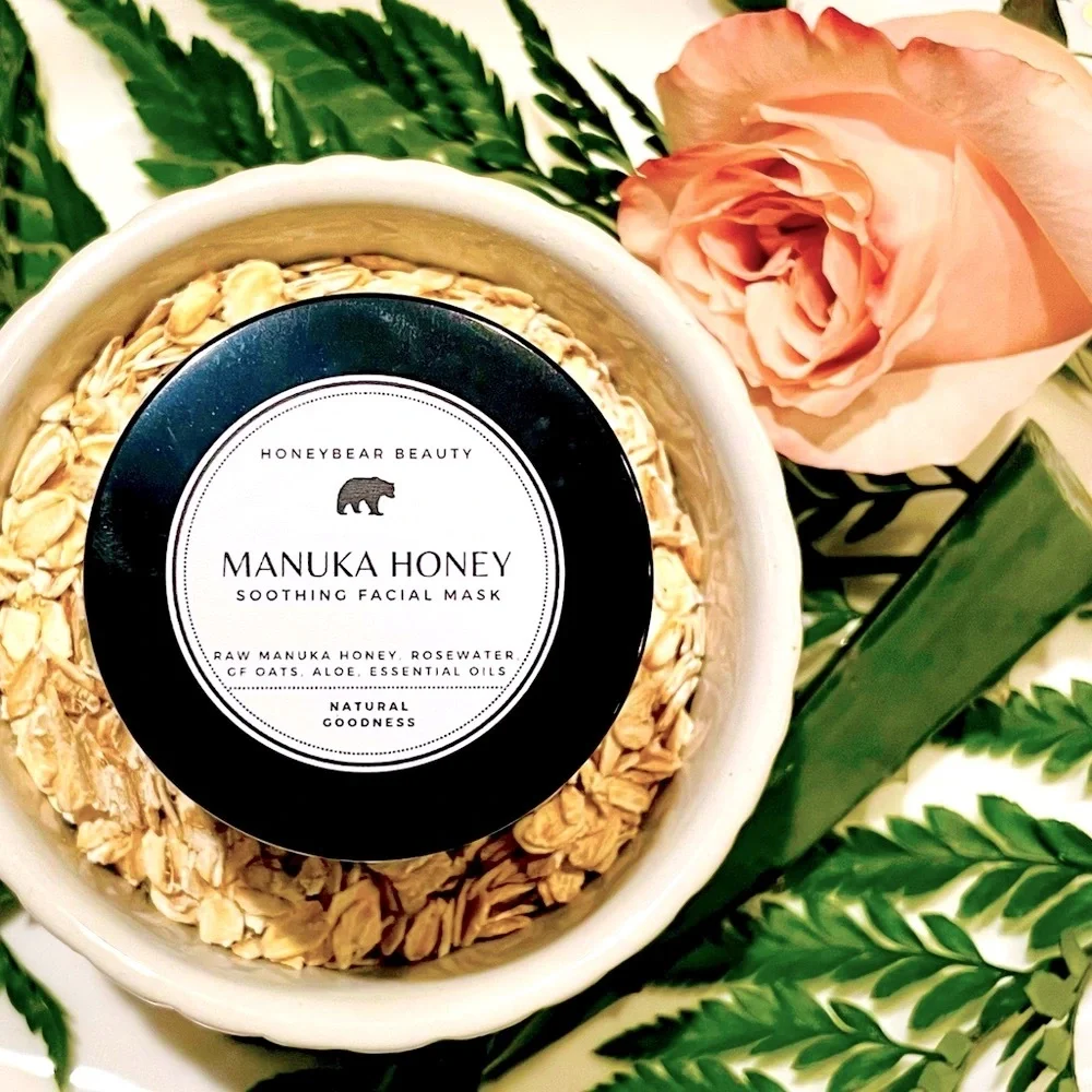 HoneyBear Beauty Manuka Honey Soothing Facial Mask for Sensitive Skin & Eczema - Picture 1 of 9